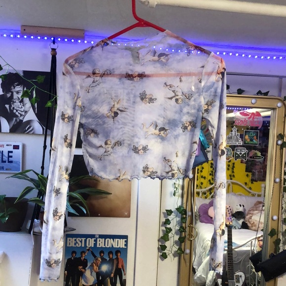 Forever 21 size small purple mesh shirt - Picture 1 of 4